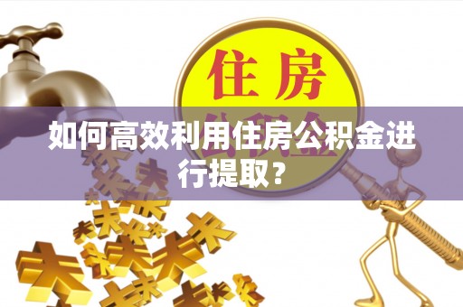 渭南如何高效利用住房公积金进行提取？